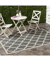 Safavieh Courtyard CY6903 Anthracite and Beige 5'3" x 7'7" Sisal Weave Outdoor Area Rug