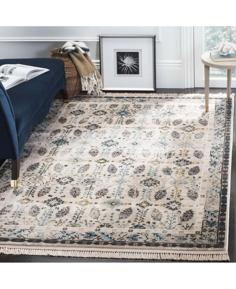 Safavieh Serenity SER208 Cream and Turquoise 5'1" x 7'6" Area Rug