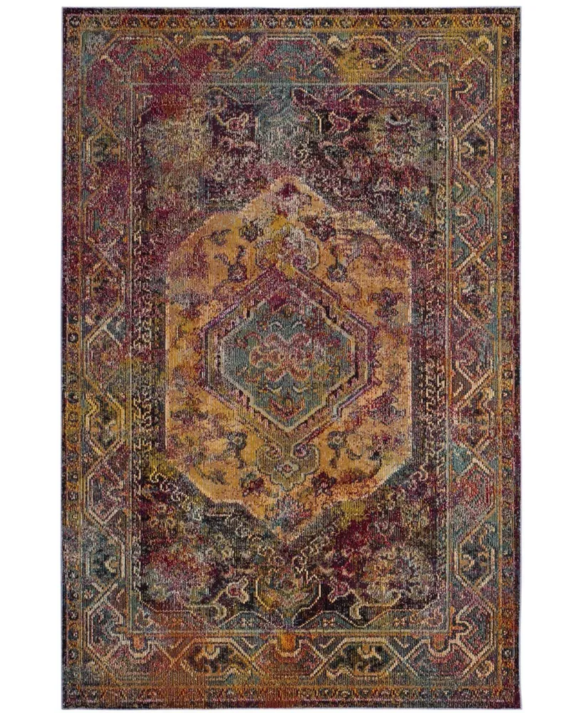 Safavieh Crystal CRS514 Teal and Rose 5' x 8' Area Rug