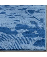 Safavieh Adirondack 114 Light Blue and Dark Blue 5'1" x 7'6" Area Rug