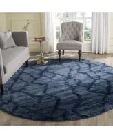 Safavieh Retro RET2144 Blue and Dark Blue 8' x 8' Round Area Rug