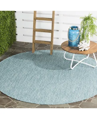 Safavieh Courtyard CY8520 Aqua 6'7" x 6'7" Sisal Weave Round Outdoor Area Rug