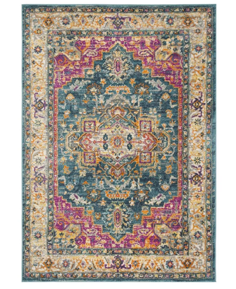 Safavieh Madison MAD202 Blue and Multi 5'1" x 7'6" Area Rug