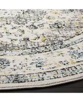 Safavieh Evoke EVK220 Gray and Gold 6'7" x 6'7" Round Area Rug