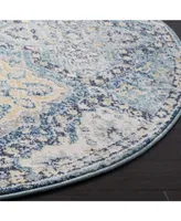 Safavieh Evoke EVK274 Light Blue and Ivory 5'1" x 5'1" Round Area Rug