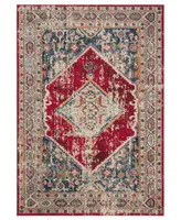 Safavieh Monaco MNC257 Ivory and Red 5'1" x 7'7" Area Rug