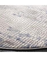 Safavieh Meadow MDW182 Gray and Navy 6'7" x 6'7" Round Area Rug