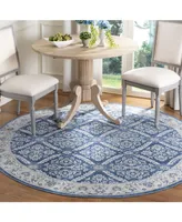 Safavieh Brentwood BNT863 Navy and Creme 6'7" x 6'7" Round Area Rug