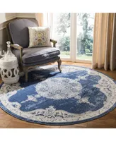 Safavieh Brentwood BNT867 Navy and Light Gray 6'7" x 6'7" Round Area Rug