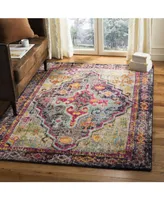 Safavieh Monaco MNC247 Gray and Fuchsia 5'1" x 7'7" Area Rug