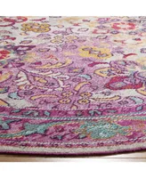 Safavieh Crystal CRS506 Light Blue and Fuchsia 7' x 7' Round Area Rug