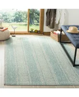 Safavieh Courtyard CY8736 Light Gray and Aqua 5'3" x 7'7" Sisal Weave Outdoor Area Rug