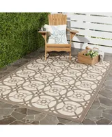 Safavieh Courtyard CY7476 Beige and Dark Beige 5'3" x 7'7" Sisal Weave Outdoor Area Rug