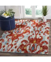 Safavieh Watercolor WTC622 Brick and Light Blue 5'3" x 7'6" Area Rug