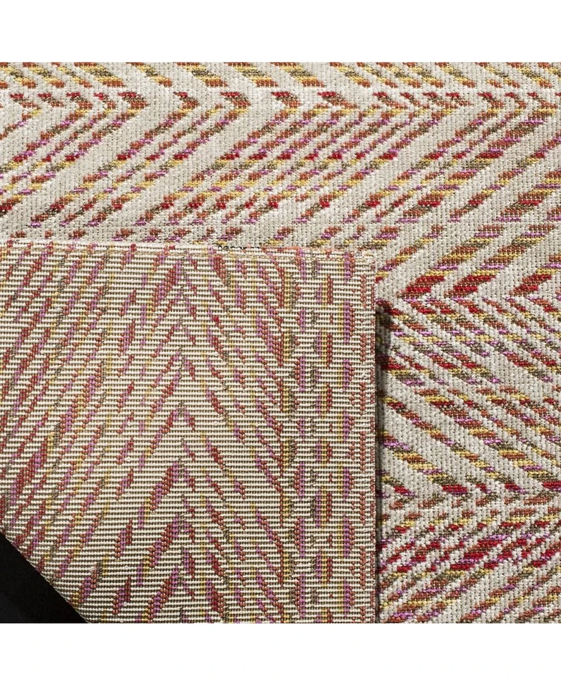 Safavieh Montage MTG181 Pink and Multi 5'1" x 7'6" Outdoor Area Rug