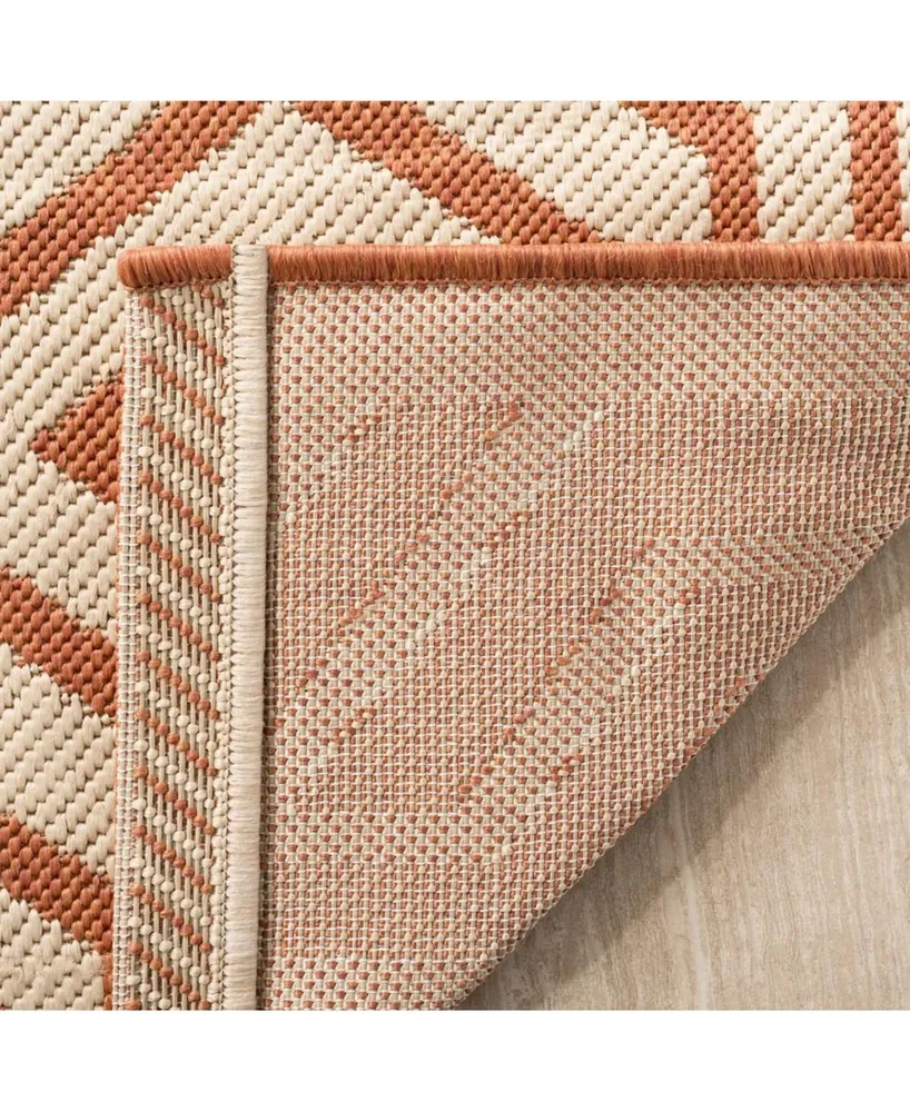 Safavieh Courtyard CY6113 Beige and Terracotta 5'3" x 7'7" Sisal Weave Outdoor Area Rug