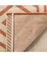 Safavieh Courtyard CY6113 Beige and Terracotta 5'3" x 7'7" Sisal Weave Outdoor Area Rug