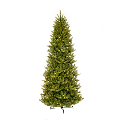 Puleo 7.5FT Pre-Lit Slim Franklin Fir Artificial Christmas Tree