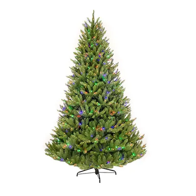 Puleo International 7.5 ft. Pre-Lit Franklin Fir Artificial Christmas Tree with 750 Clear/Multi-Colored Led Ul listed Lights