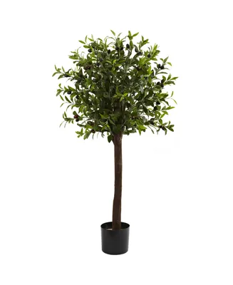 Nearly Natural 4' Olive Topiary Faux Silk Tree