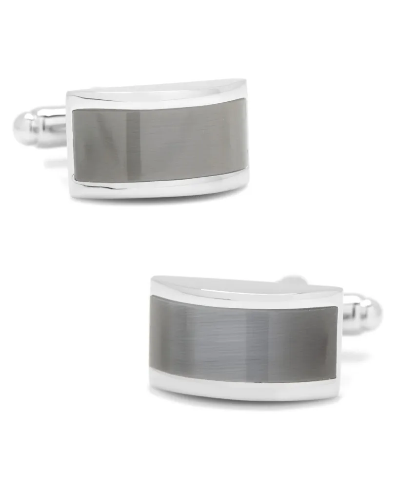 Grey Cat's Eye Bridged Cufflinks