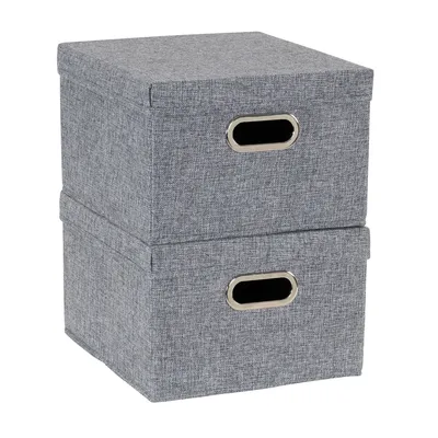Household Essentials 2-Pc. Graphite Storage Box Set