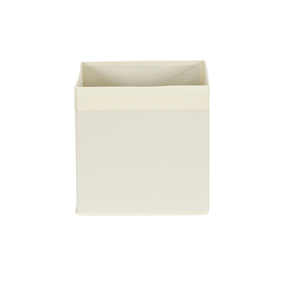 Household Essentials Lip Pull Collapsible Fabric Cube, Natural