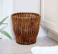 Household Essentials Small Reed Willow Waste Basket