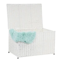 Household Essentials Large Wicker storage Chest, White