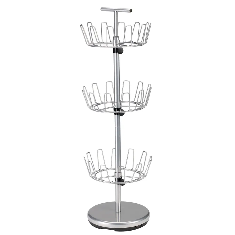 Household Essentials 3-Tier Revolving Shoe Rack Shoe Tree