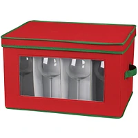 Household Essentials Holiday Stemware Balloon Wine Glass Storage Box