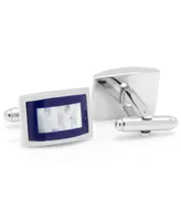 Mother of Pearl and Lapis Key Cuff Links