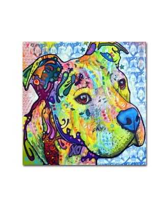 Dean Russo 'Thoughtful Pitbull Iii' Canvas Art - 14" x 14" x 2"