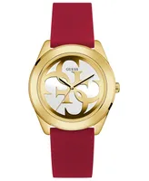 Guess Women's Red Silicone Strap Watch 40mm