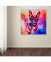 Jai Johnson 'Jazzy German Shepherd' Canvas Art - 14" x 14" x 2"