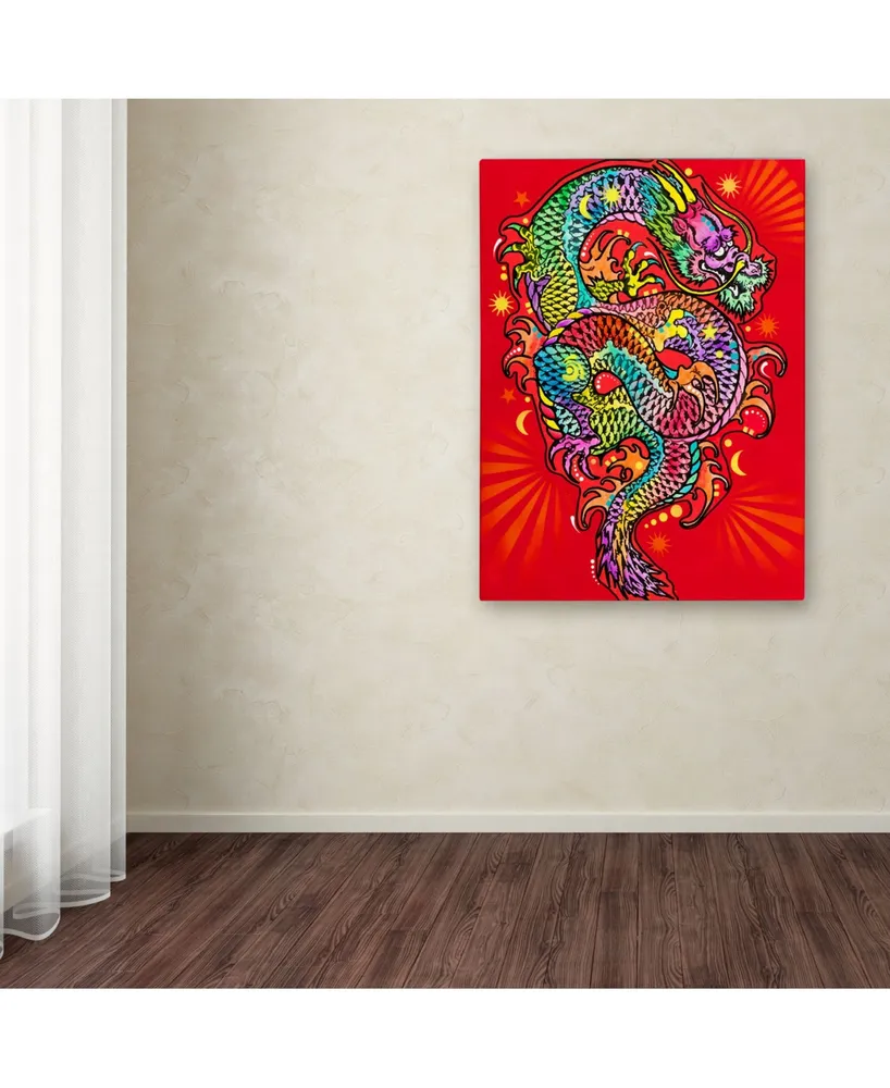 Dean Russo 'Red Dragon' Canvas Art - 32" x 24" x 2"