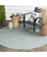 Safavieh Courtyard CY8022 Aqua and Gray 6'7" x 6'7" Sisal Weave Round Outdoor Area Rug