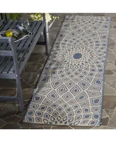 Safavieh Courtyard CY6616 Blue and Beige 2'3" x 8' Sisal Weave Runner Outdoor Area Rug