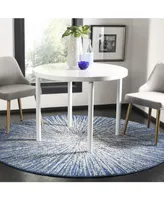 Safavieh Evoke EVK228 Navy and Ivory 6'7" x 6'7" Round Area Rug