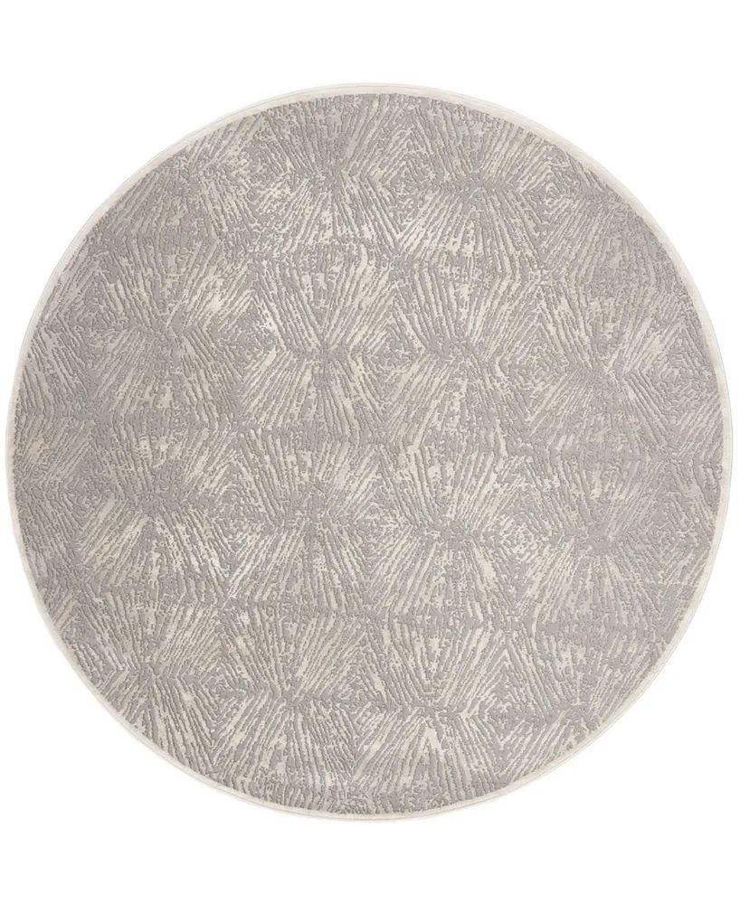 Safavieh Meadow MDW319 Ivory and Gray 6'7" x 6'7" Round Area Rug