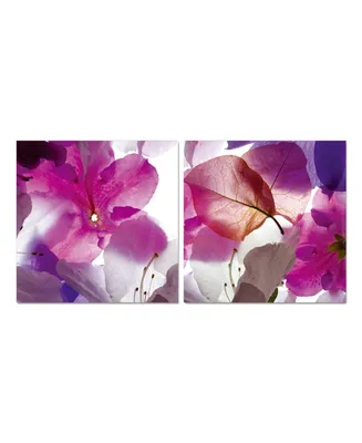 Chic Home Decor Orchid 2 Piece Wrapped Canvas Wall Art Floral Design -27" x 55"