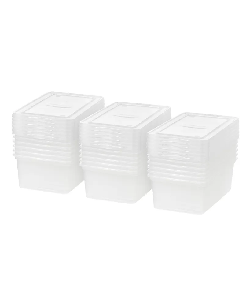Quart Plastic Storage Bin Tote Organizing Container with Latching Lid, Stackable and Nestable, Clear