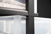 Iris Plastic 4 Drawer Wide Storage Cart with 4 Caster Wheels, Black
