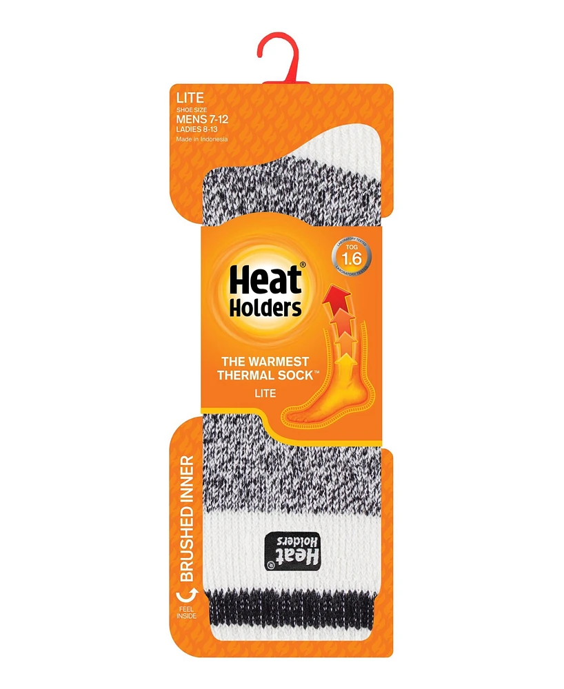 Heat Holders Men's Lite Cream Block Twist Thermal Socks