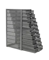 Mind Reader Mesh 10 Drawer Cabinet Metal Storage Drawers File Storage Cart