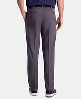 Haggar Men's Premium Comfort Khaki Classic-Fit 2-Way Stretch Wrinkle Resistant Flat Front Casual Pants