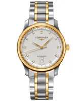 Longines Men's Swiss Automatic Master Diamond Accent 18k Gold and Stainless Steel Bracelet Watch 39mm L26285777