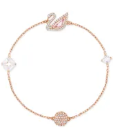 Swarovski Remix Rose Gold-Tone Crystal Swan Magnetic Bracelet