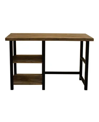 Alaterre Pomona 48" W Metal and Solid Wood Desk with 2 Shelves