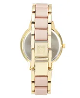 Anne Klein Women's Gold-Tone Blush Link Bracelet Watch 37mm